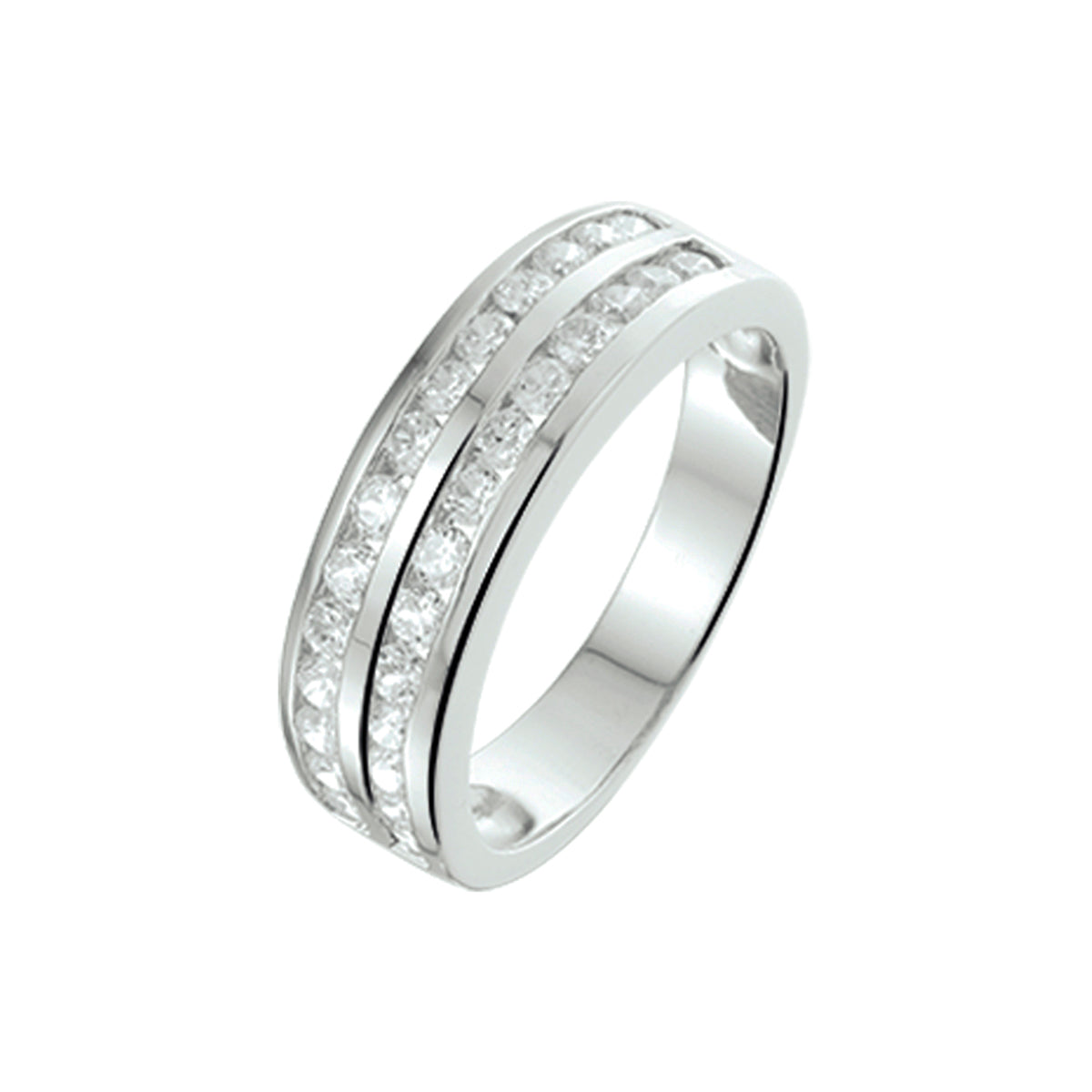 Ring zirkonia zilver gerhodineerd