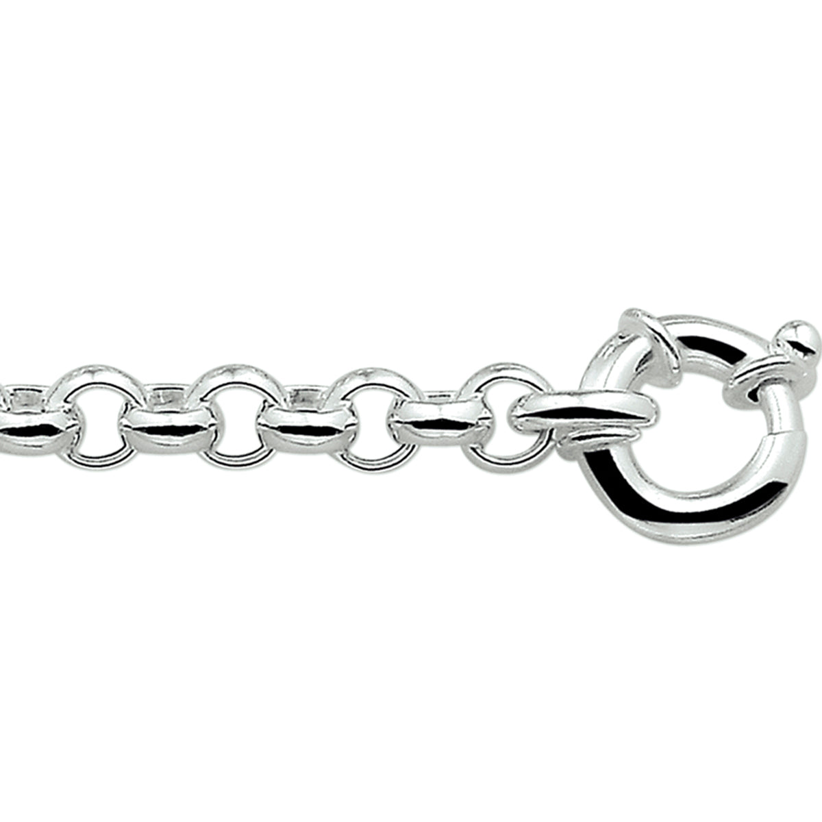 Armband jasseron 7 mm met groot springslot zilver gerhodineerd