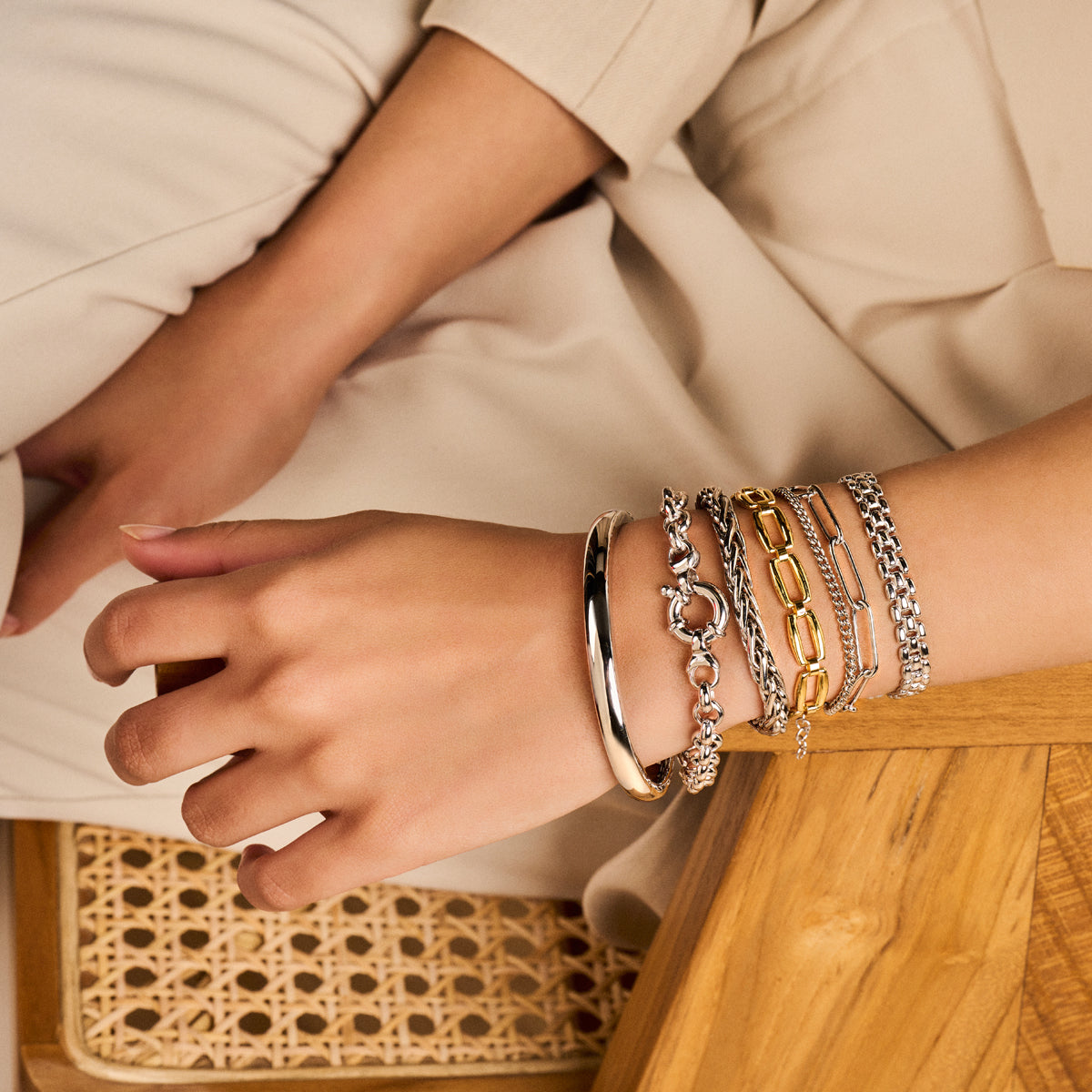 Armband jasseron 7 mm met groot springslot zilver gerhodineerd