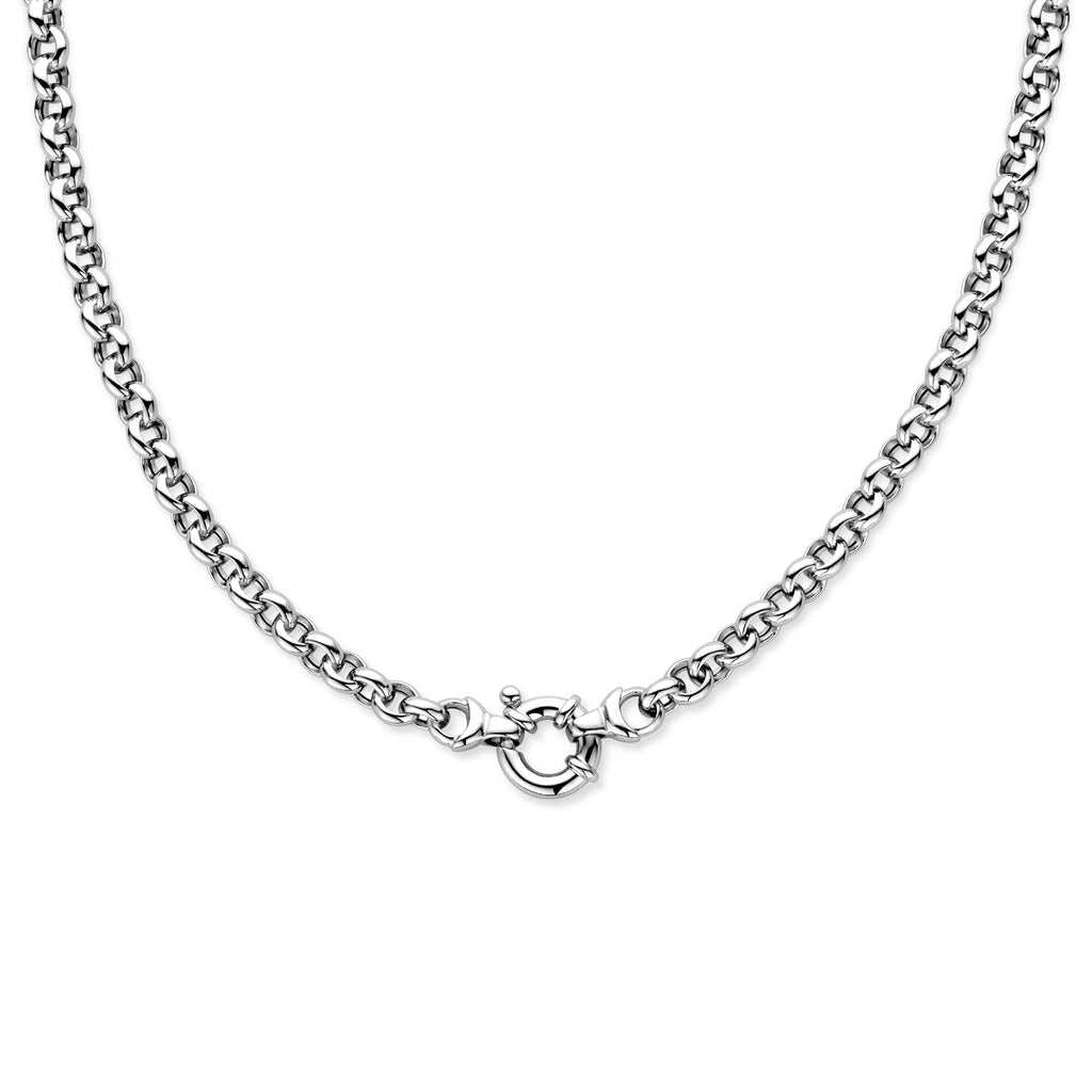 Collier jasseron 7 mm met groot springslot zilver gerhodineerd
