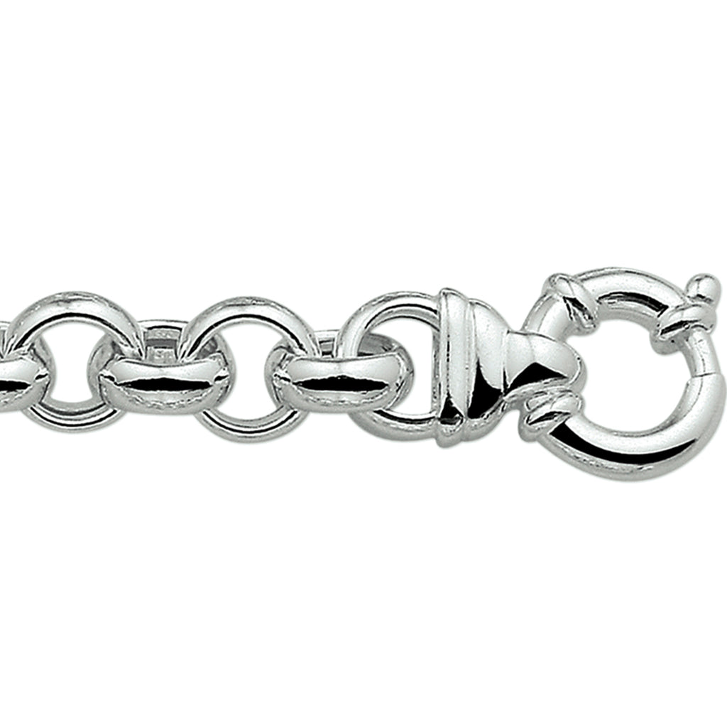 Armband jasseron 11 mm met groot springslot zilver gerhodineerd