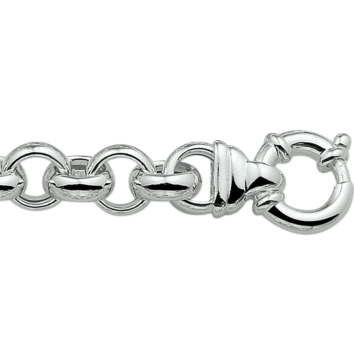 Armband jasseron 11 mm met groot springslot zilver gerhodineerd