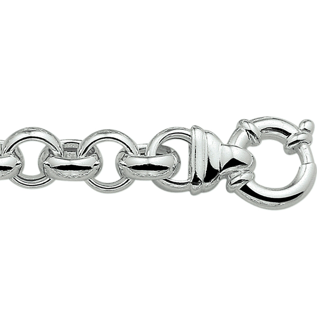 Armband jasseron 11 mm met groot springslot zilver gerhodineerd