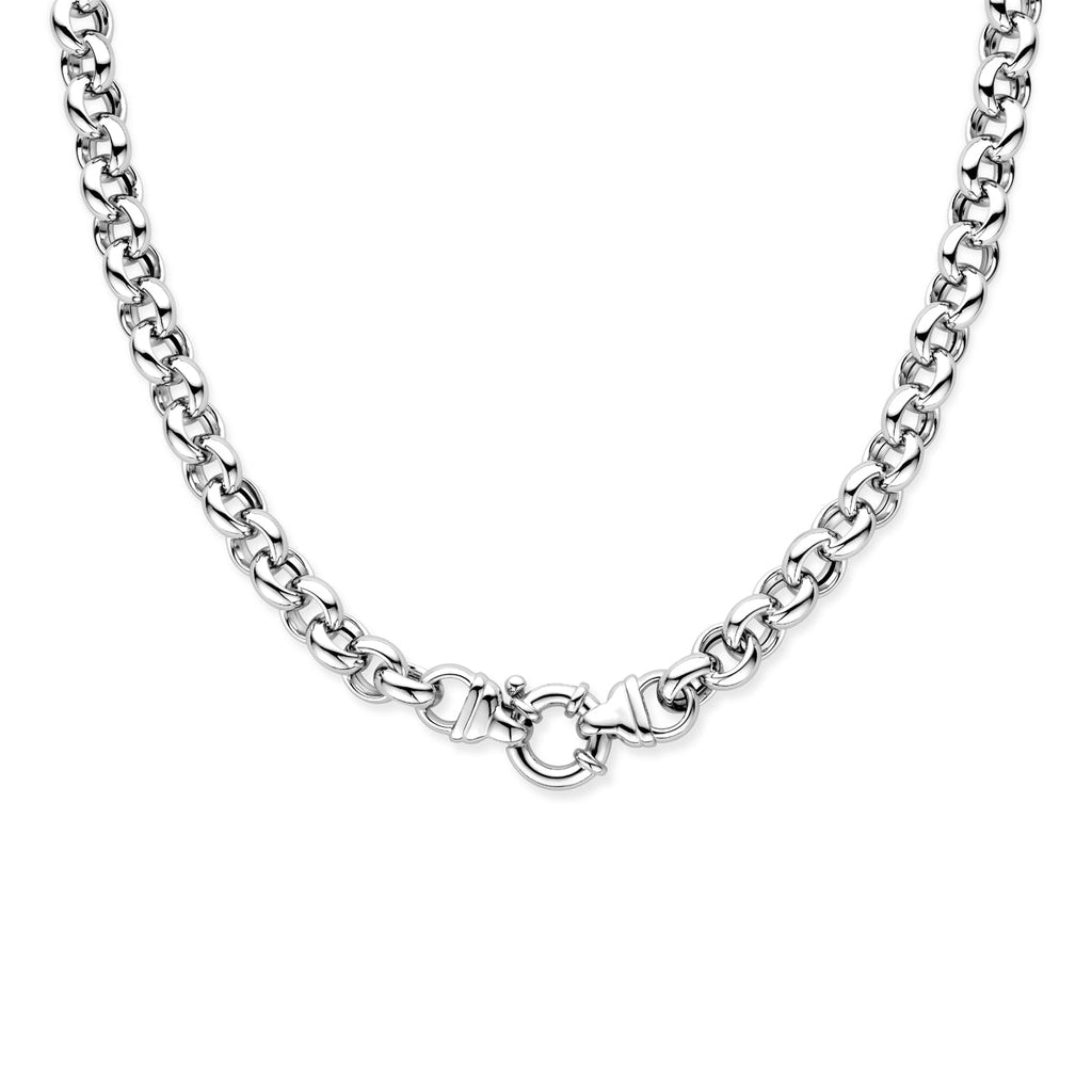 Collier jasseron 11 mm met groot springslot zilver gerhodineerd
