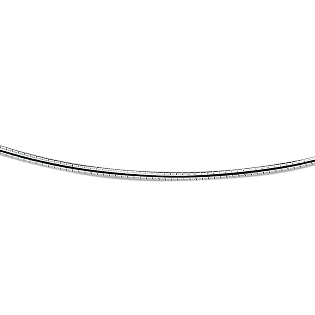 Collier omega rond 1,6 mm zilver gerhodineerd