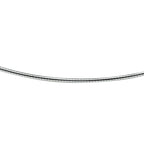 Collier omega rond 1,6 mm zilver gerhodineerd