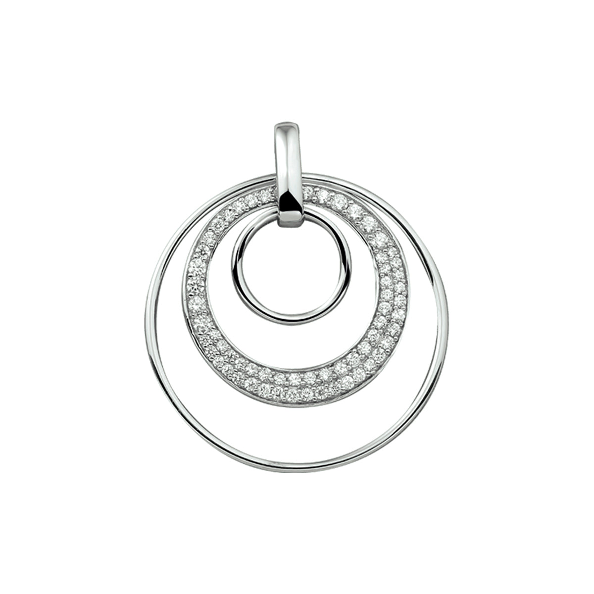 Hanger zirkonia zilver gerhodineerd