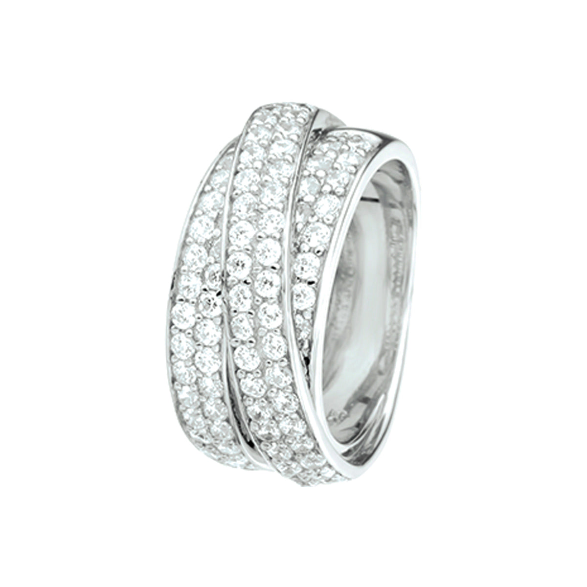 Ring zirkonia zilver gerhodineerd