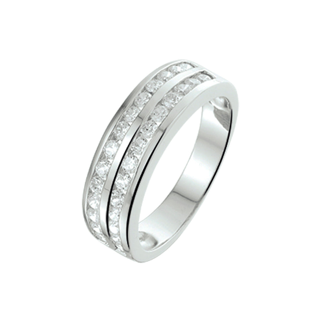 Ring zirkonia zilver gerhodineerd
