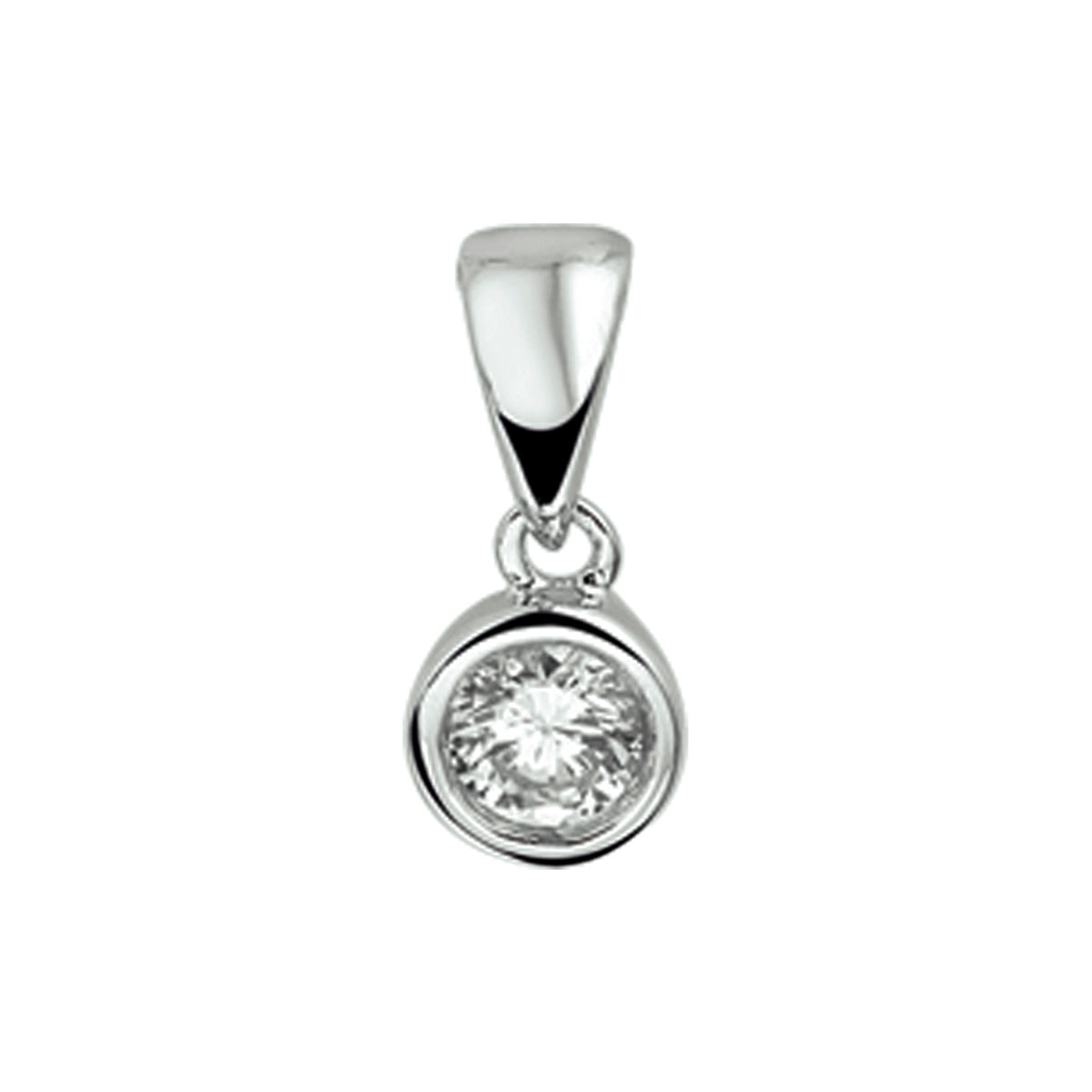 Hanger zirkonia zilver gerhodineerd