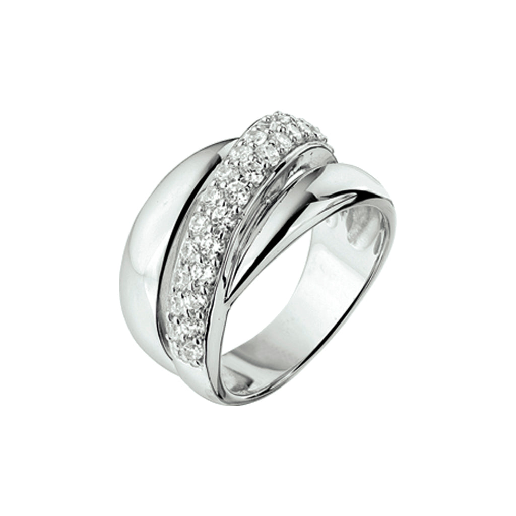 Ring zirkonia zilver gerhodineerd