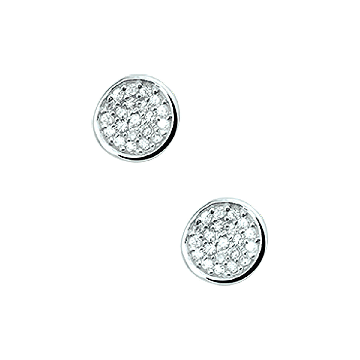 Oorknoppen zirkonia zilver gerhodineerd