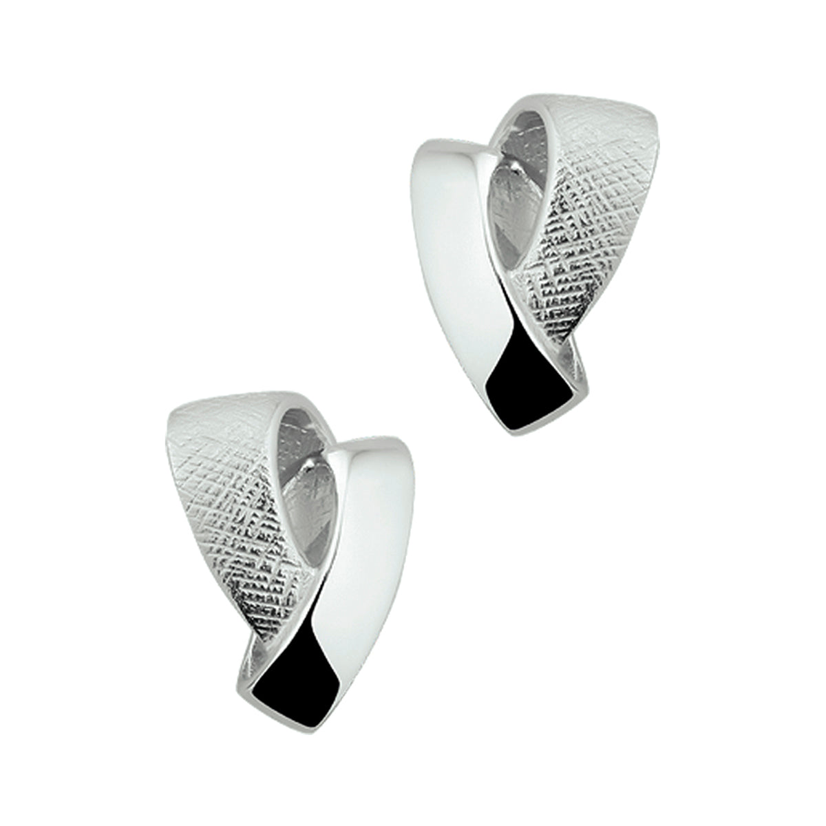 Oorknoppen gescratcht zilver gerhodineerd