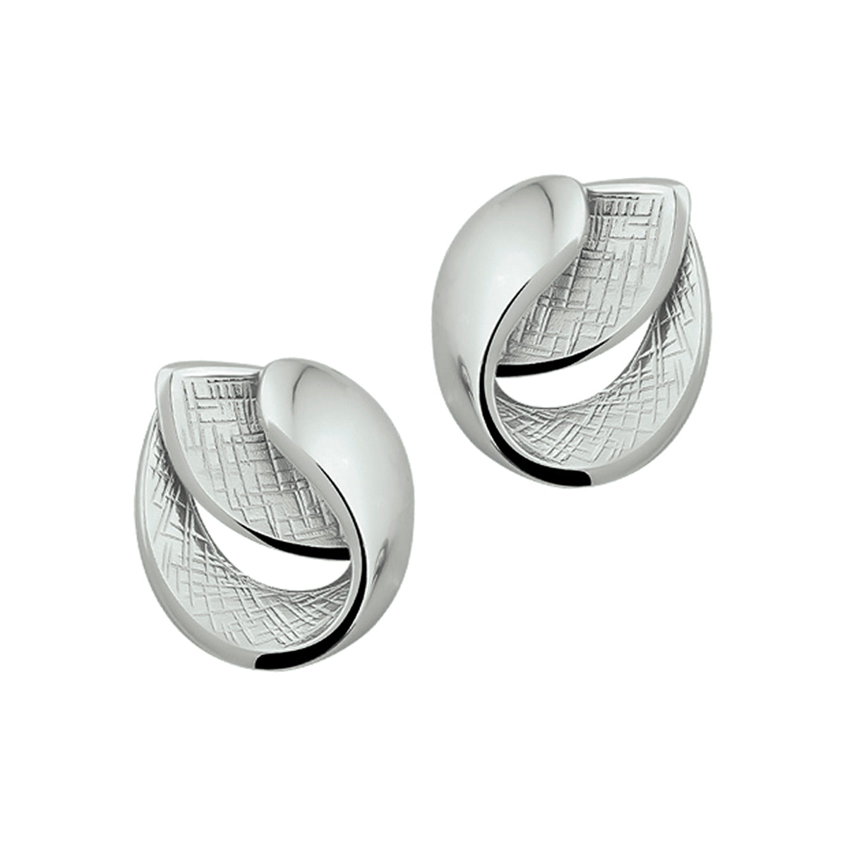 Oorknoppen gescratcht zilver gerhodineerd