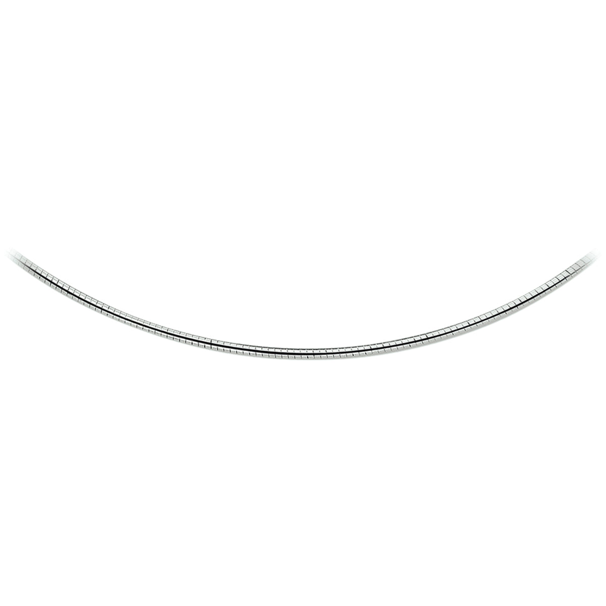 Collier omega rond 1,75 mm zilver gerhodineerd