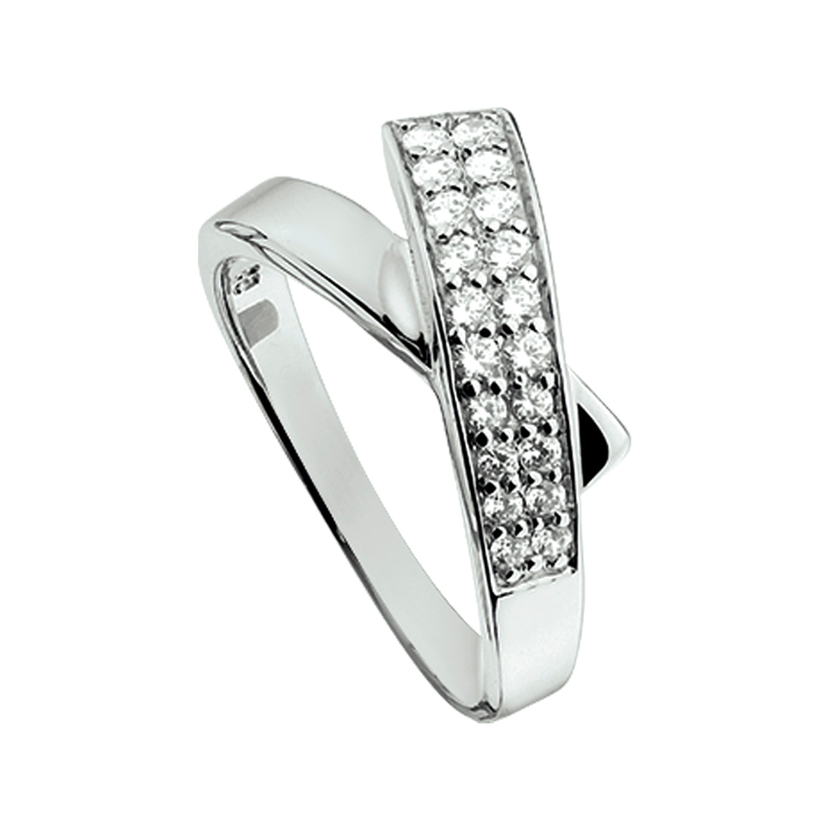 Ring zirkonia zilver gerhodineerd