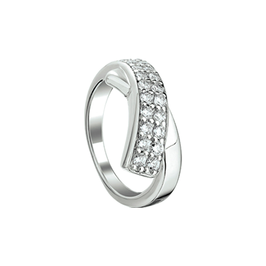 Ring zirkonia zilver gerhodineerd