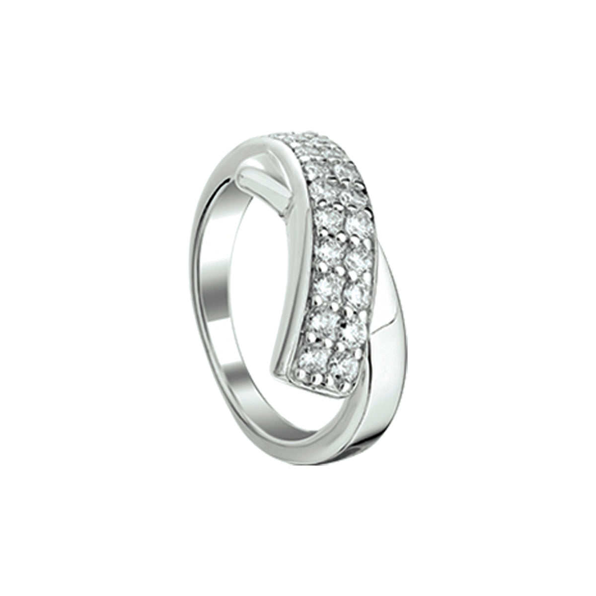 Ring zirkonia zilver gerhodineerd