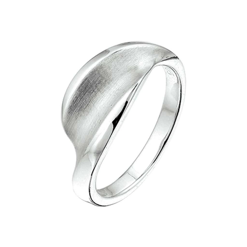 Ring poli/mat zilver gerhodineerd