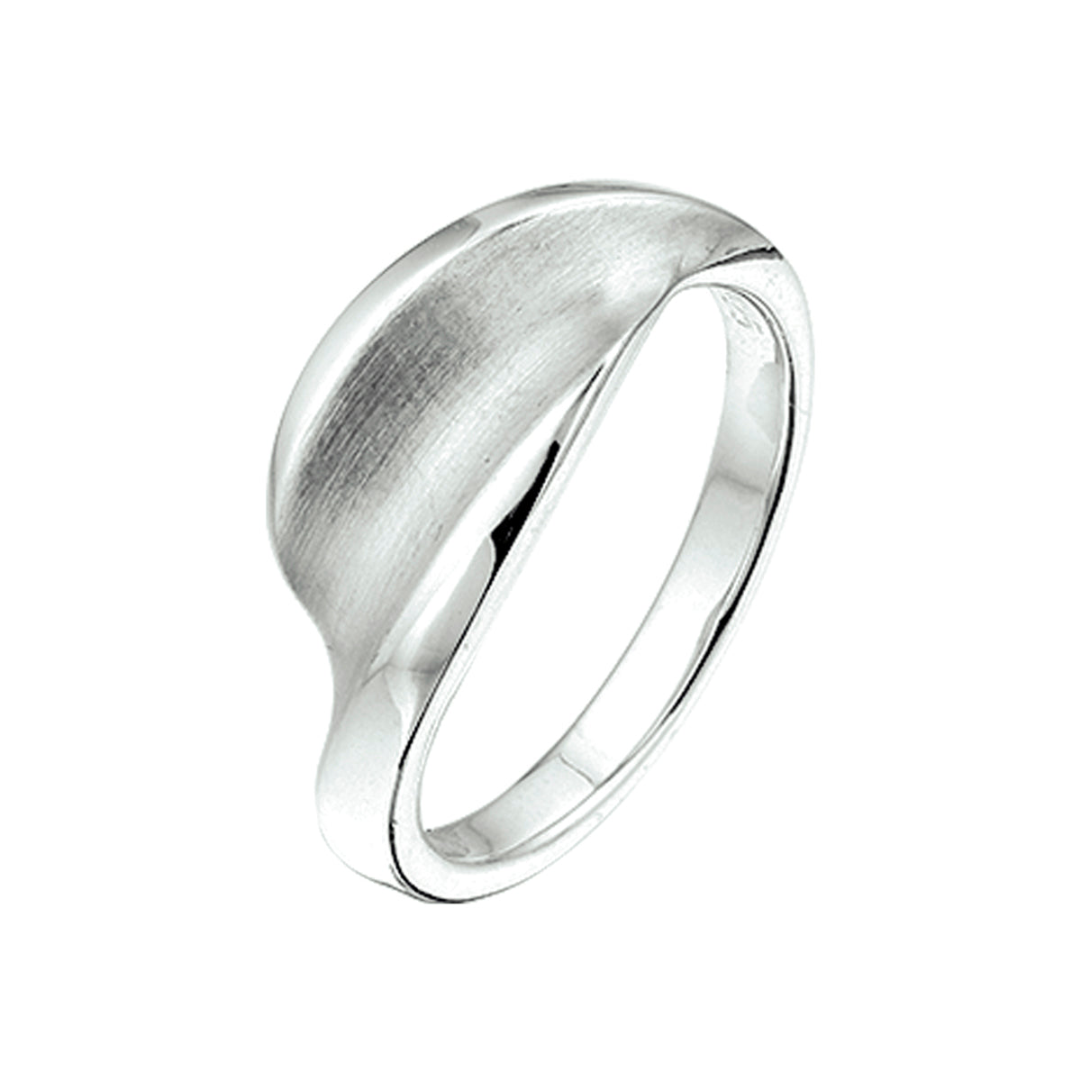 Ring poli/mat zilver gerhodineerd
