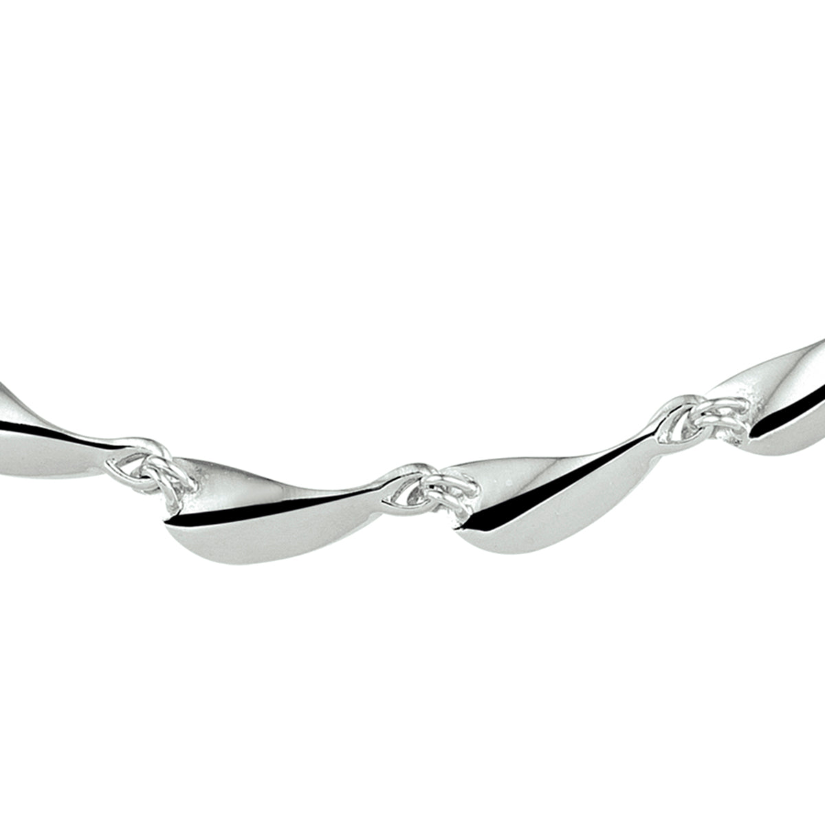 Collier choker poli/mat 9,5 mm 42 cm zilver gerhodineerd