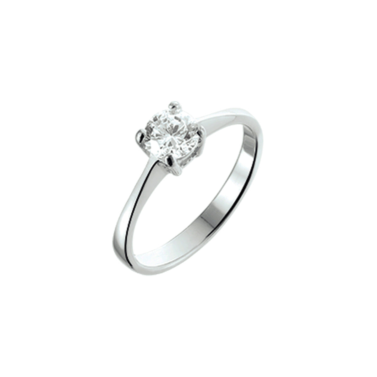 Ring zirkonia zilver gerhodineerd