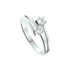 Ring zirkonia zilver gerhodineerd