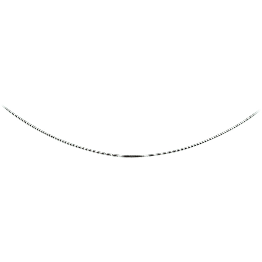 Collier omega rond 1,0 mm zilver gerhodineerd