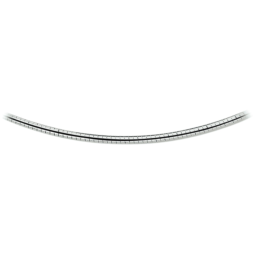 Collier omega rond 2,75 mm zilver gerhodineerd