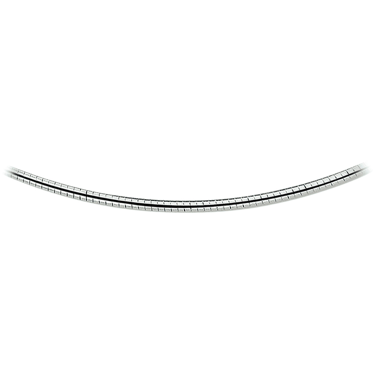 Collier omega rond 2,75 mm zilver gerhodineerd