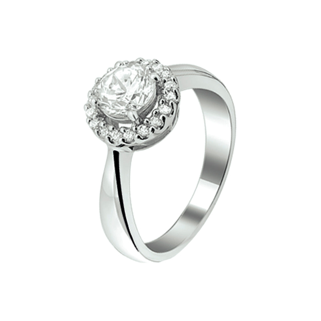 Ring zirkonia zilver gerhodineerd