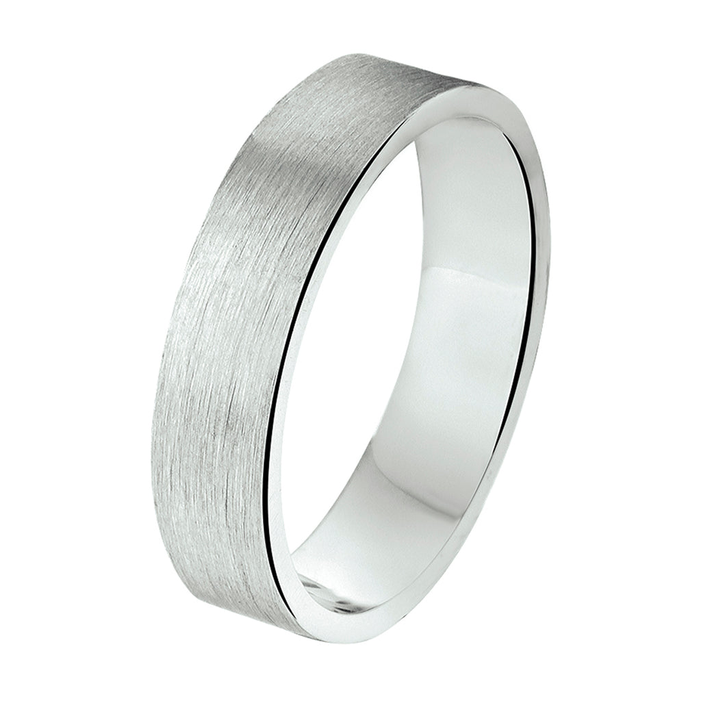 Ring a305 - 5 mm - zonder steen zilver gerhodineerd