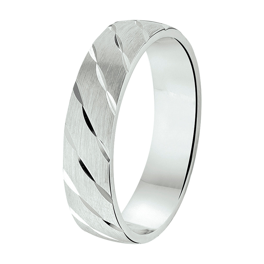 Ring a307 - 5 mm - zonder steen zilver gerhodineerd
