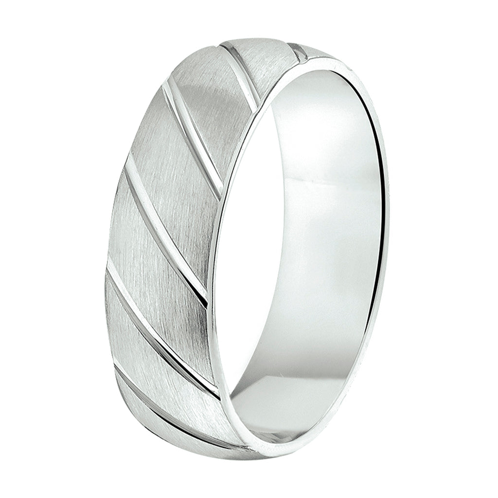 Ring a105 - 6 mm - zonder cz zilver gerhodineerd
