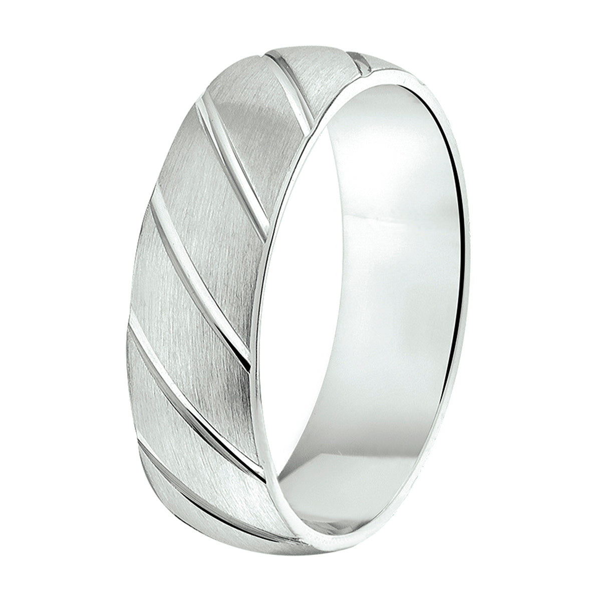 Ring a105 - 6 mm - zonder cz zilver gerhodineerd