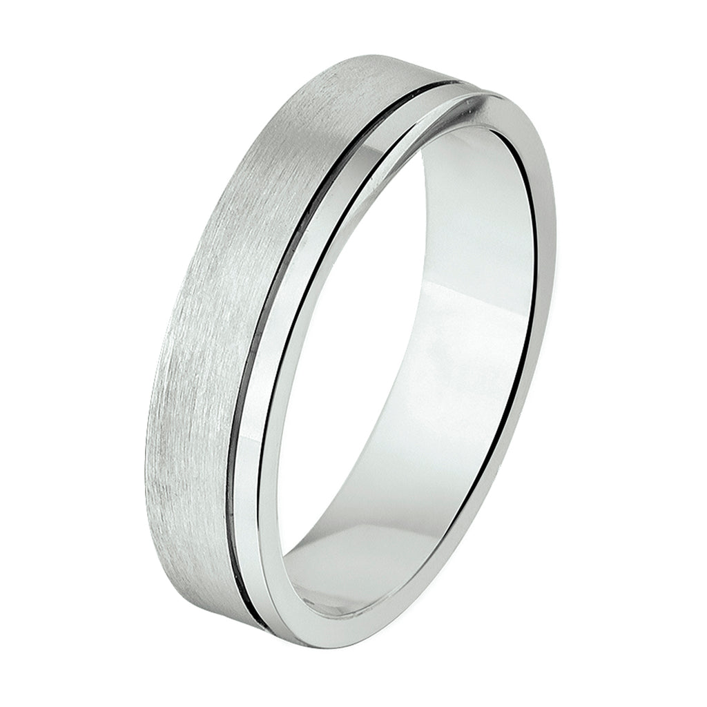 Ring a202 - 5 mm - zonder cz zilver gerhodineerd