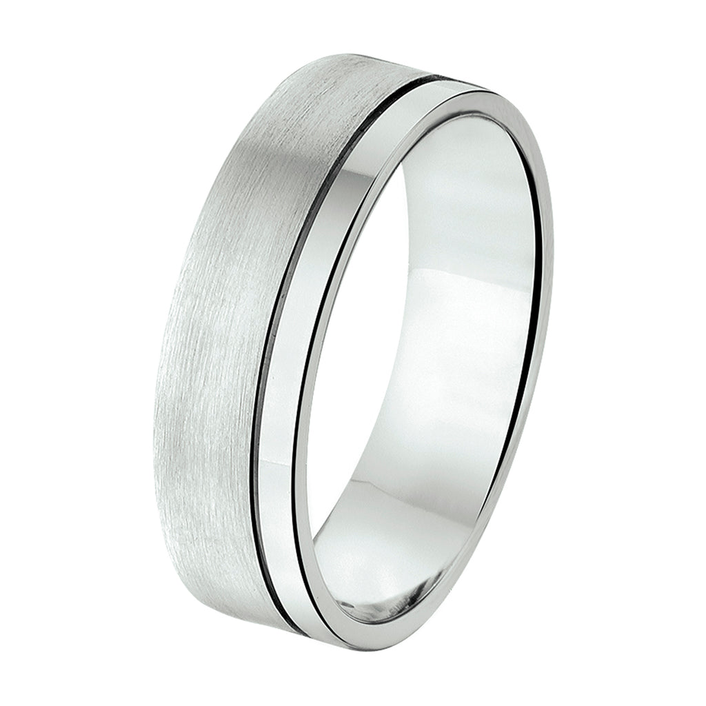 Ring a203/a308 - 6 mm - zonder steen zilver gerhodineerd