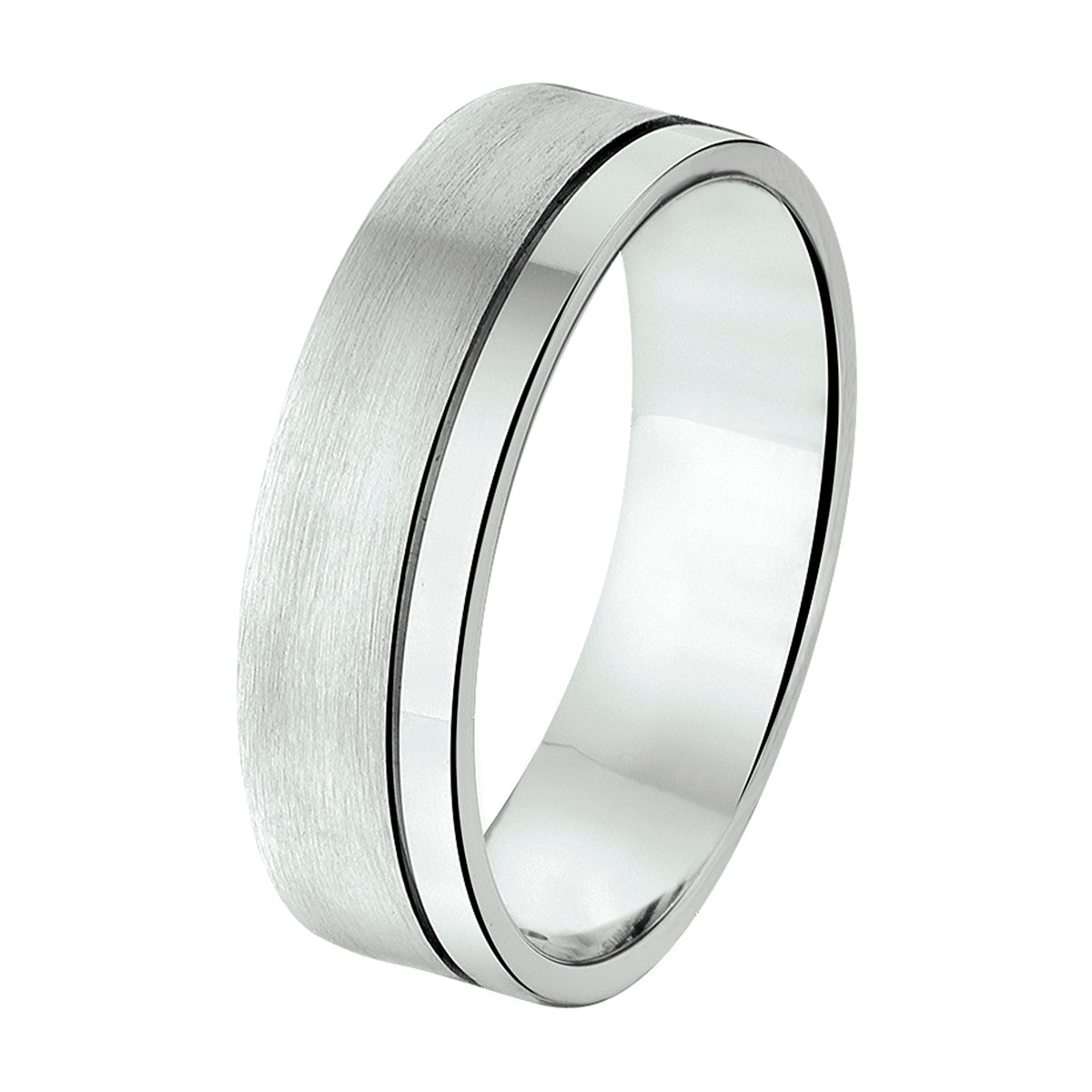 Ring a203/a308 - 6 mm - zonder steen zilver gerhodineerd
