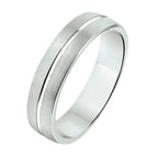 Ring a303 - 5 mm - zonder steen zilver gerhodineerd
