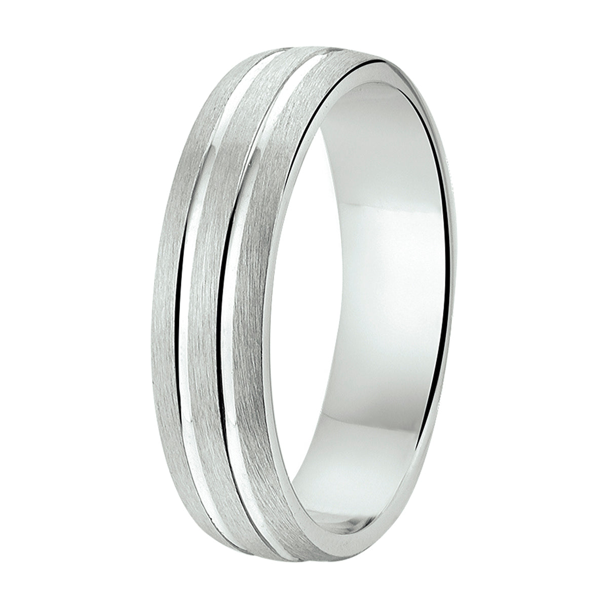 Ring a304 - 5 mm - zonder steen zilver gerhodineerd