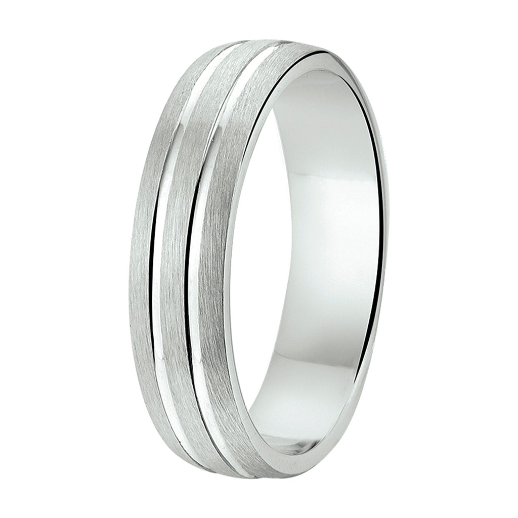 Ring a304 - 5 mm - zonder steen zilver gerhodineerd