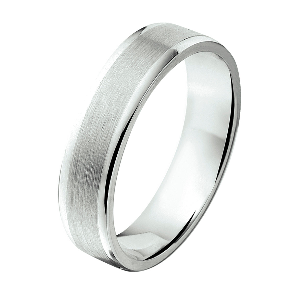 Ring a103 - 5 mm - zonder cz zilver gerhodineerd