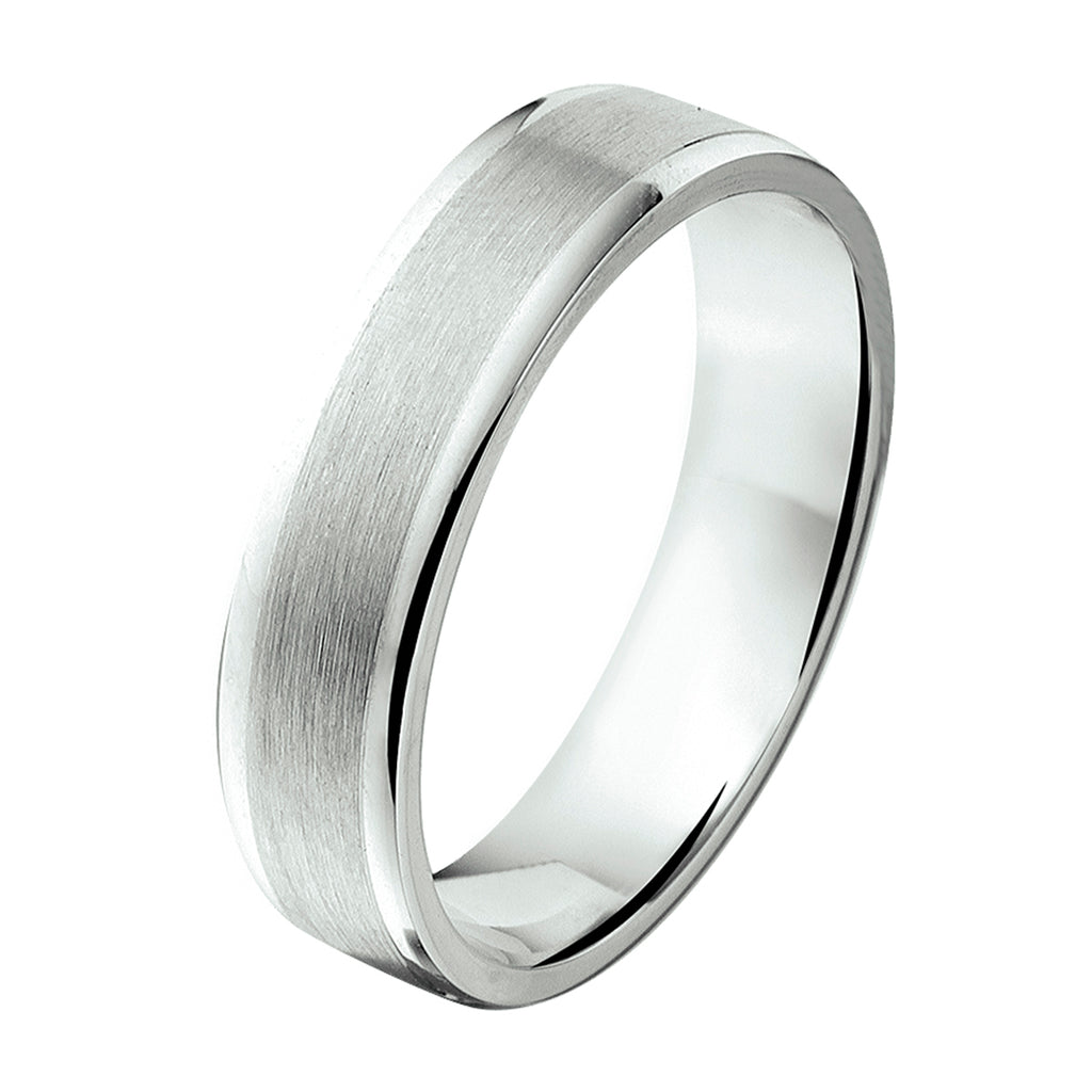Ring a103 - 5 mm - zonder cz zilver gerhodineerd