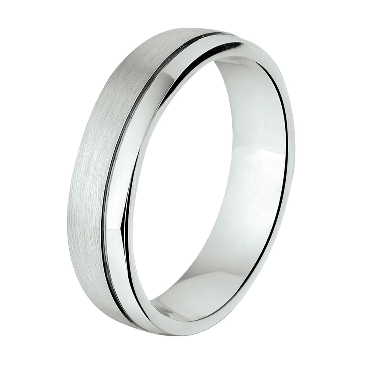 Ring a201 - 5 mm - zonder cz zilver gerhodineerd