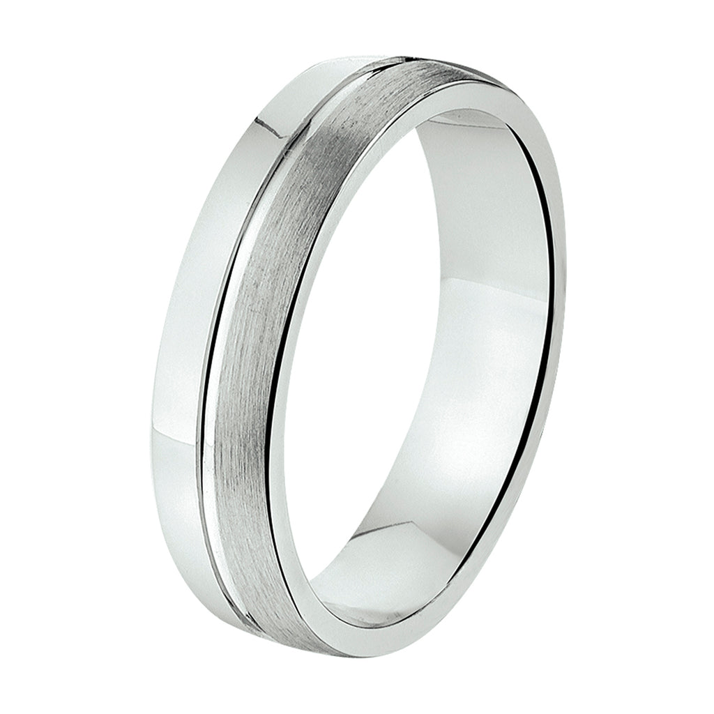 Ring a104/a302 - 5 mm - zonder steen zilver gerhodineerd