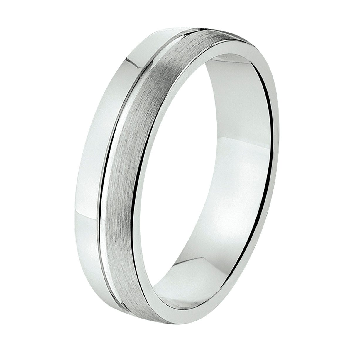Ring a104/a302 - 5 mm - zonder steen zilver gerhodineerd
