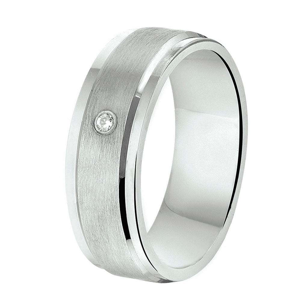 Ring a208 - 6,5 mm - met cz zilver gerhodineerd