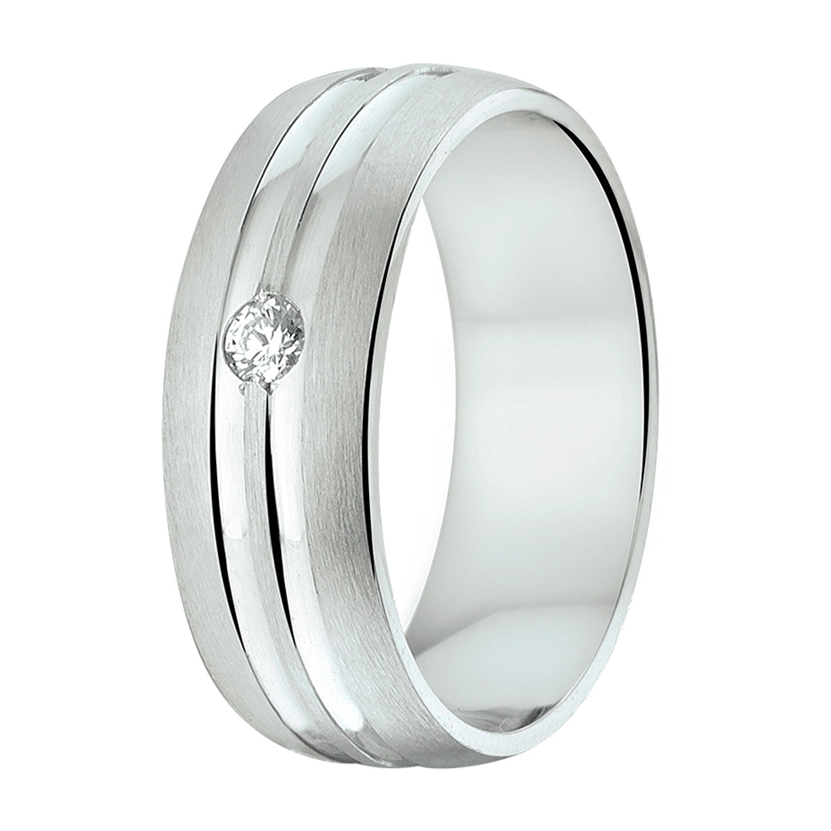 Ring a211 - 6,5 mm - met cz zilver gerhodineerd