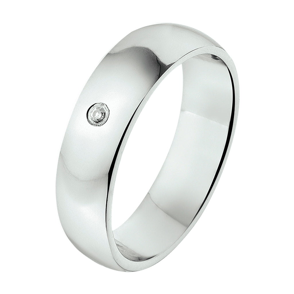 Ring a301 - 5 mm - 0.01ct h si zilver gerhodineerd