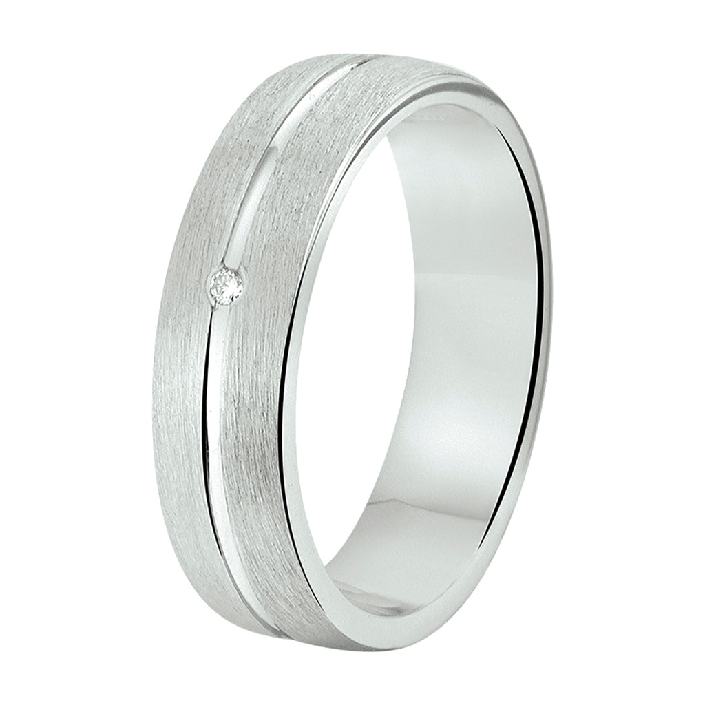Ring a303 - 5 mm - 0.01ct h si zilver gerhodineerd